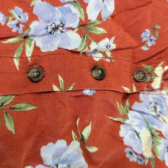 American Eagle Small Floral Tie-Front Crop Top Teen Tween Fall Summer School EUC - Picture 5 of 6